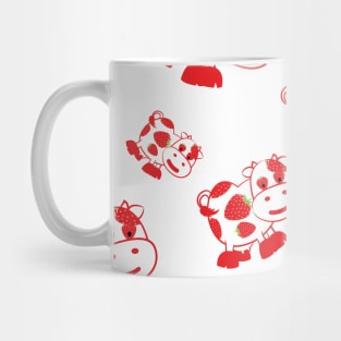 funny strawberry cow seamless pattern Mug